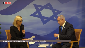 Benjamin Netanyahou interviewé sur CNews par Laurence Ferrari.