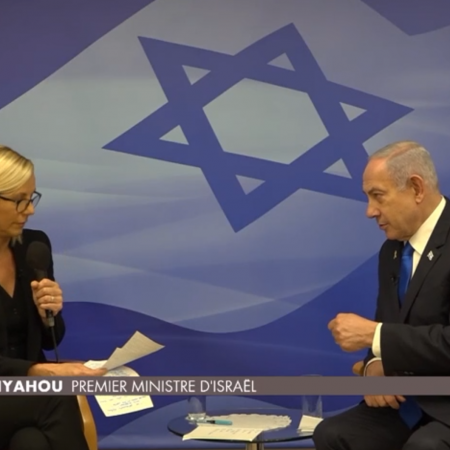 Benjamin Netanyahou interviewé sur CNews par Laurence Ferrari.