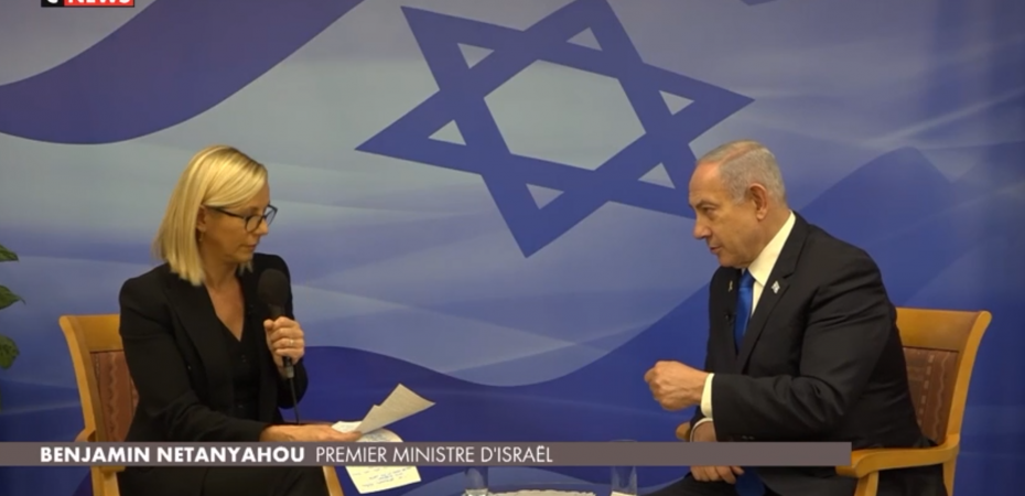 Benjamin Netanyahou interviewé sur CNews par Laurence Ferrari.